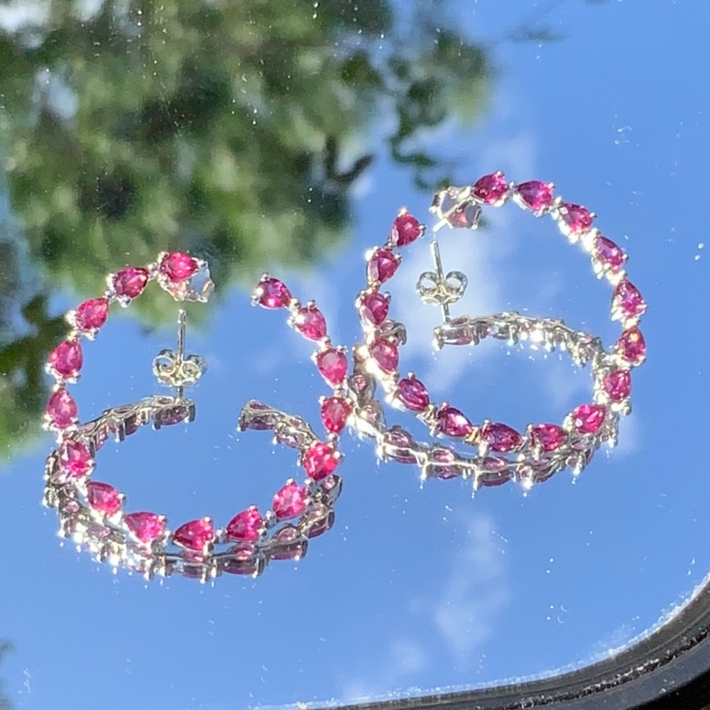 RHODOLITE GARNET 925 STERLING SILVER EARRINGS